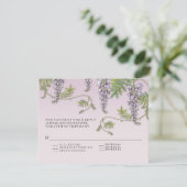 RSVP w menu Art Nouveau Wisteria Floral Kaart (Staand voorkant)