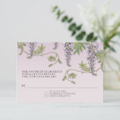 RSVP w menu Art  Wisteria Floral Kaart (Staand voorkant)