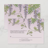 RSVP w menu Art  Wisteria Floral Kaart (Voorkant / Achterkant)