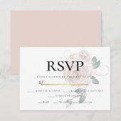 RSVP  | Watercolor stoffig roze roze maaltijdkeuze Kaartje (Voorkant / Achterkant)