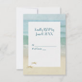 RSVP waterverf Beach Starfish Wedding RSVP Kaart (Voorkant)