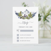 RSVP Waterverf Bergbos Modern Kaart (Staand voorkant)