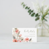 RSVP Waterverf Blush Roos Wreath Wedding Website Afsprakenkaartje (Staand voorkant)