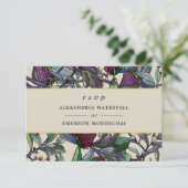 RSVP-waterverf botanische paarse florale Kaart (Staand voorkant)