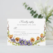 RSVP-waterverf bronbloemen Kaart (Staand voorkant)