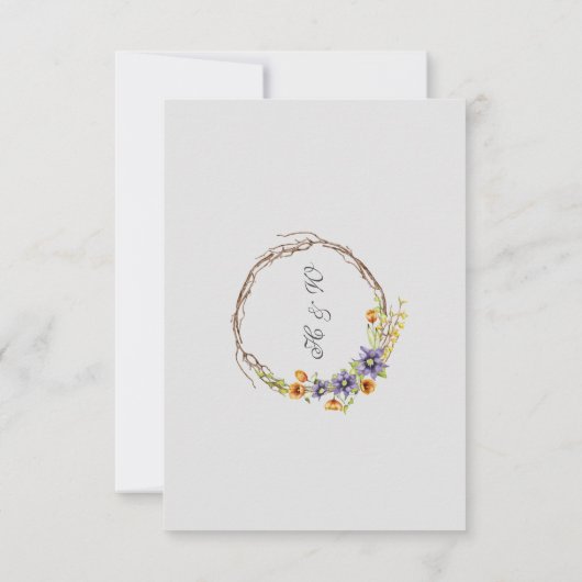 RSVP-waterverf bronbloemen Kaart (Achterkant)