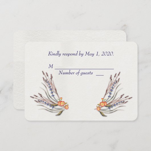 RSVP waterverf floraal (Voorkant / Achterkant)