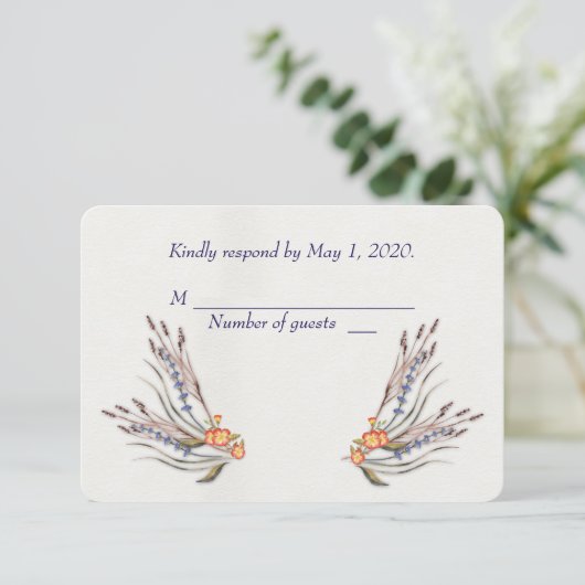 RSVP waterverf floraal (Staand voorkant)