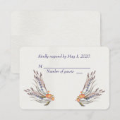 RSVP waterverf floraal Kaartje (Voorkant / Achterkant)