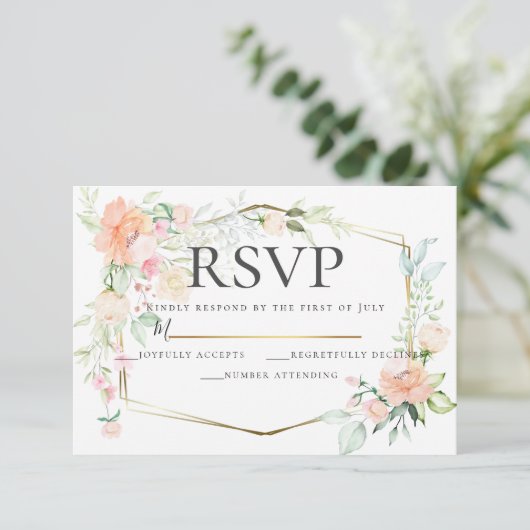 RSVP | Waterverf Floral Bouquet Kaart (Staand voorkant)