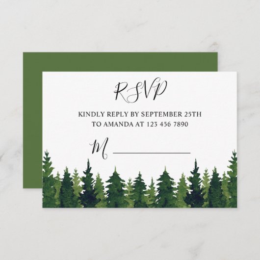 RSVP Waterverf groene bomen (Voorkant / Achterkant)