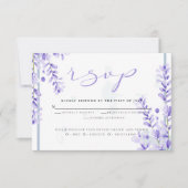 RSVP | Waterverf Lavender - Dusty Blue Florals Kaart (Voorkant)
