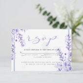 RSVP | Waterverf Lavender - Dusty Blue Florals Kaart (Staand voorkant)