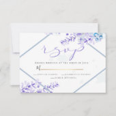 RSVP | Waterverf Lavender - Dusty Blue Florals Kaart (Voorkant)
