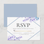 RSVP | Waterverf Lavender - Dusty Blue Florals Kaart (Voorkant / Achterkant)