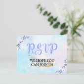 RSVP Waterverf Pastel Briefkaart (Staand voorkant)