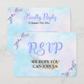 RSVP Waterverf Pastel Kaartje (Voorkant / Achterkant)