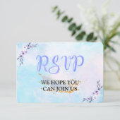 RSVP Waterverf Pastel Kaartje (Staand voorkant)