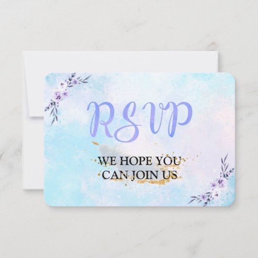 RSVP Waterverf Pastel Kaartje (Voorkant)