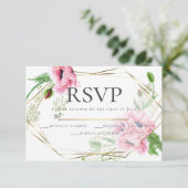 RSVP | Waterverf Roze papavers en olijven Kaart (Staand voorkant)