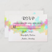 RSVP Waterverf Splatter Kleurrijk Abstract Ontwerp (Voorkant / Achterkant)