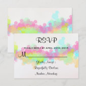 RSVP Waterverf Splatter Kleurrijk Abstract Ontwerp Kaartje (Voorkant / Achterkant)
