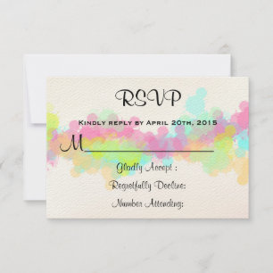 RSVP Waterverf Splatter Kleurrijk Abstract Ontwerp Kaartje