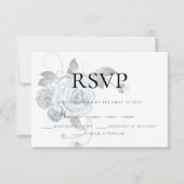 RSVP | Waterverf Stof Blauw Bloem Boeket Bruiloft  (Voorkant)