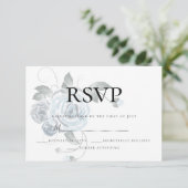RSVP | Waterverf Stof Blauw Bloem Boeket Bruiloft  (Staand voorkant)