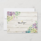 RSVP-Waterverf Succulent Rustic Wood RSVP Kaartje (Achterkant)