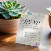 RSVP-Waterverf Succulent Rustic Wood RSVP Kaartje