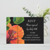 RSVP waterverf tropische hibiscus flower Kaart (Staand voorkant)