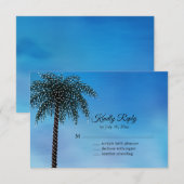 RSVP-Waterverf van tekenlamppalm RSVP Kaartje (Voorkant / Achterkant)