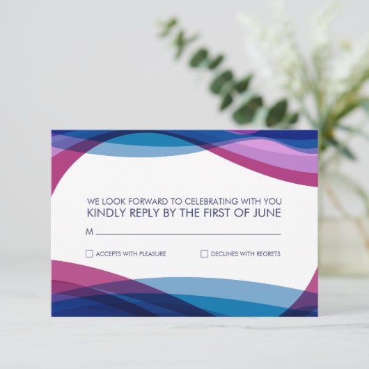RSVP | Waves Invitation Kaart (Staand voorkant)