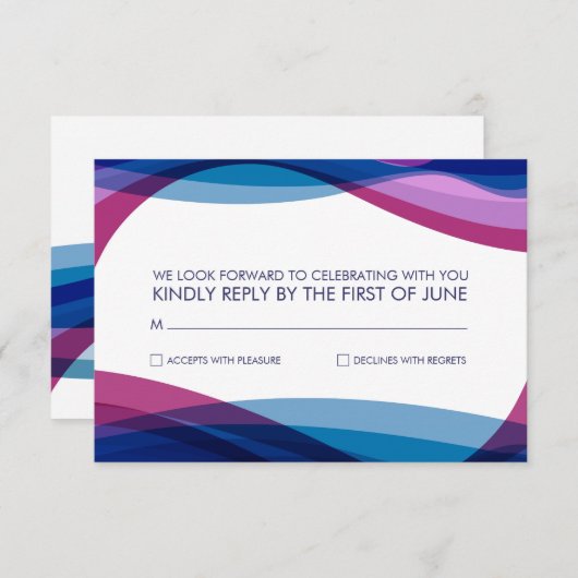 RSVP | Waves Invitation Kaart (Voorkant / Achterkant)