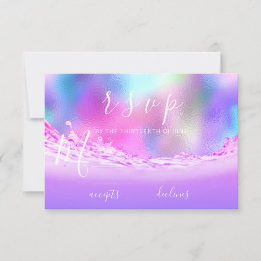 RSVP Waves Tropische Ocean Aqua Pink Pastel (Voorkant)