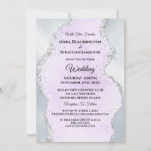 *~* RSVP Website Abstract Silver Foil AR13 Wedding Kaart (Voorkant)