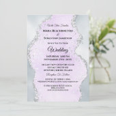 *~* RSVP Website Abstract Silver Foil AR13 Wedding Kaart (Staand voorkant)