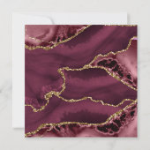 *~* RSVP Website AGATE AR13 Gold Maroon Wedding Kaart (Achterkant)