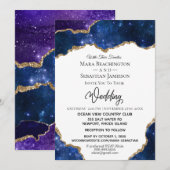 *~* RSVP Website - AGATE Blue AR13 Wedding Kaart (Voorkant / Achterkant)