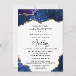 *~* RSVP Website - AGATE Blue AR13 Wedding Kaart