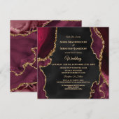 *~* RSVP Website AGATE Gold AR13 Maroon Wedding Kaart (Voorkant / Achterkant)