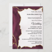 *~* RSVP Website AGATE Gold Maroon AR13 Wedding Kaart (Voorkant)