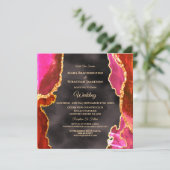 *~* RSVP Website AGATE Pink Gold AR13 Wedding Kaart (Staand voorkant)