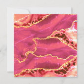 *~* RSVP Website AGATE Pink Gold AR13 Wedding Kaart (Achterkant)