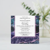 *~* RSVP website AGATE sterren Paarse AR13 bruilof Kaart (Staand voorkant)