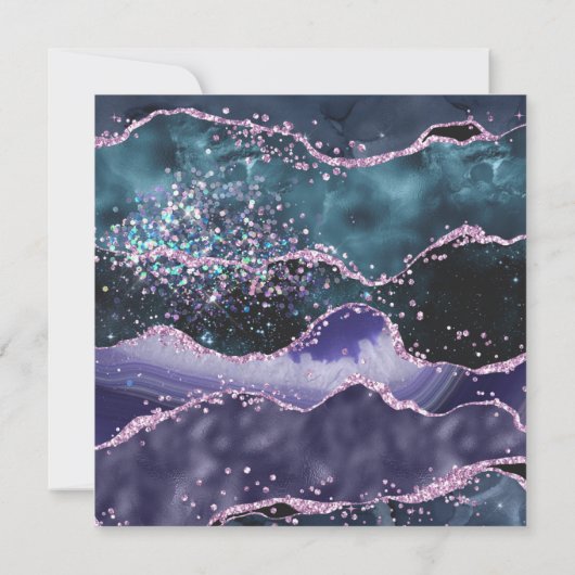 *~* RSVP website AGATE sterren Paarse AR13 bruilof Kaart (Achterkant)