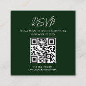 RSVP Website Blauw en Groen AgateWedding Vierkante Visitekaartje (Voorkant)