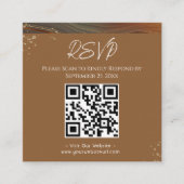 RSVP Website Bruin Agate Wedding Square Vierkante Visitekaartje (Voorkant)