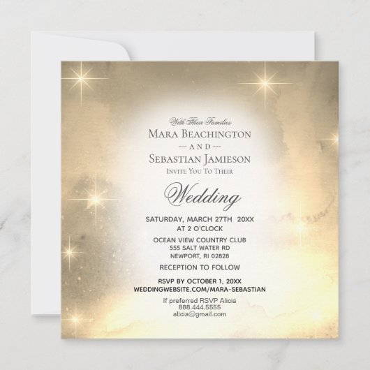 *~* RSVP Website Galaxy Nebula Celestial Wedding Kaart (Voorkant)